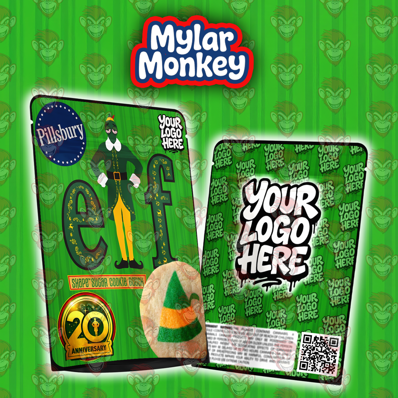 Elf Cookie Dough – Christmas Mylar Bag Design