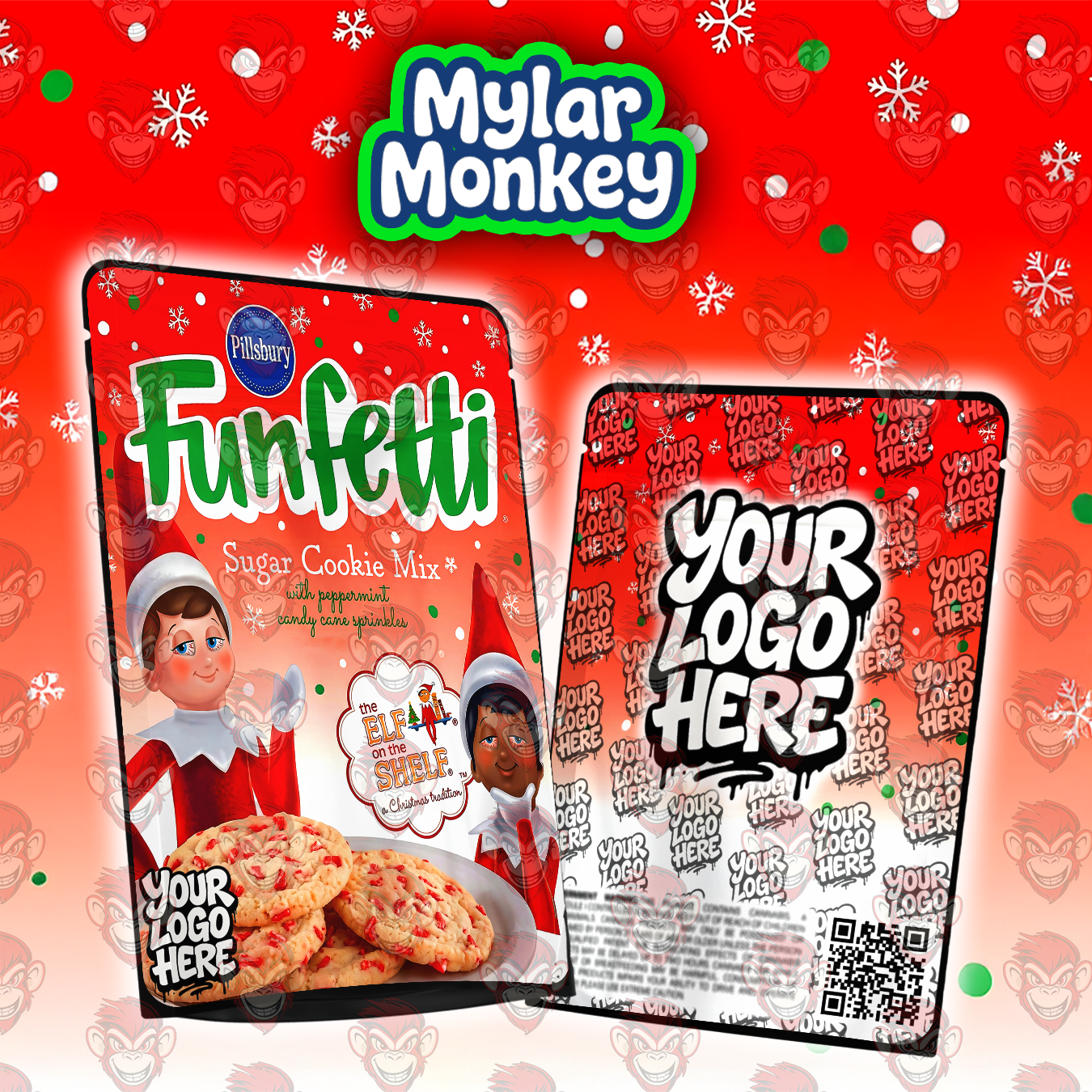 Funfetti Sugar Cookie (Red) – Christmas Mylar Bag Design