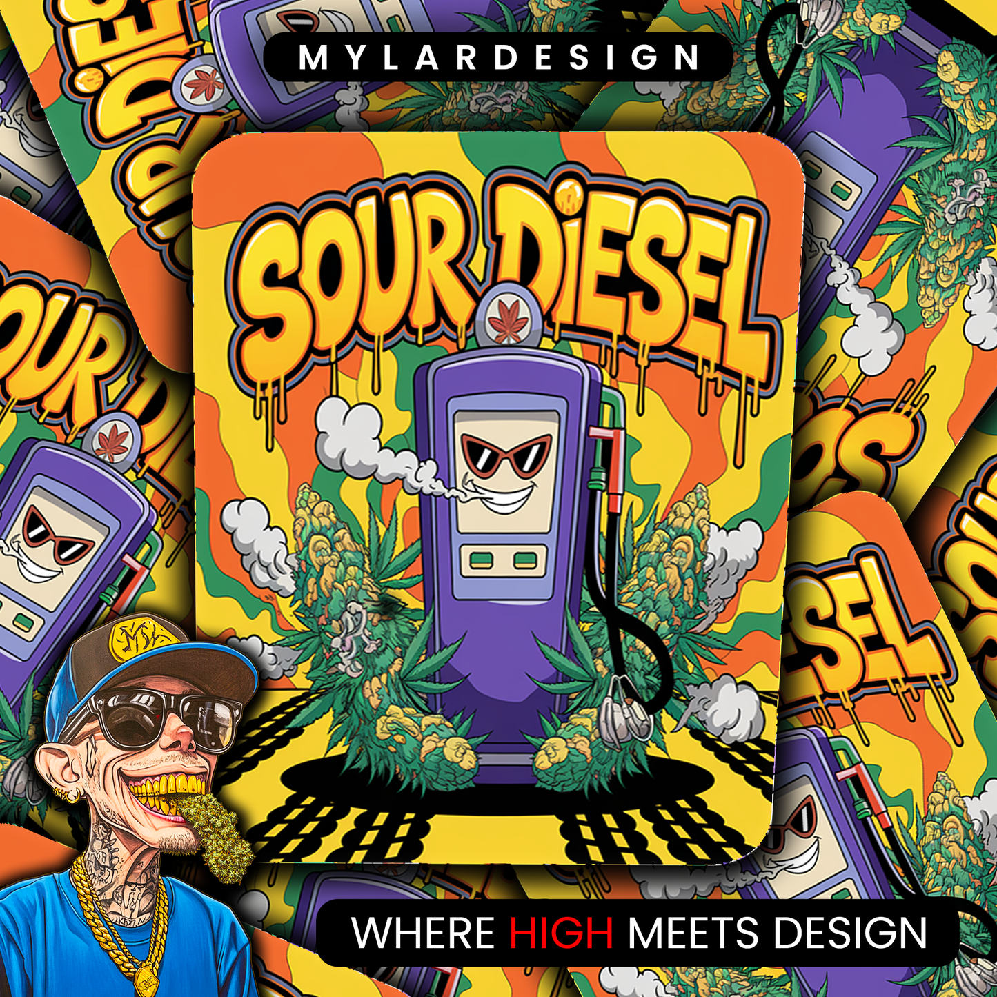 Sour Diesel – Mylar Bag Design
