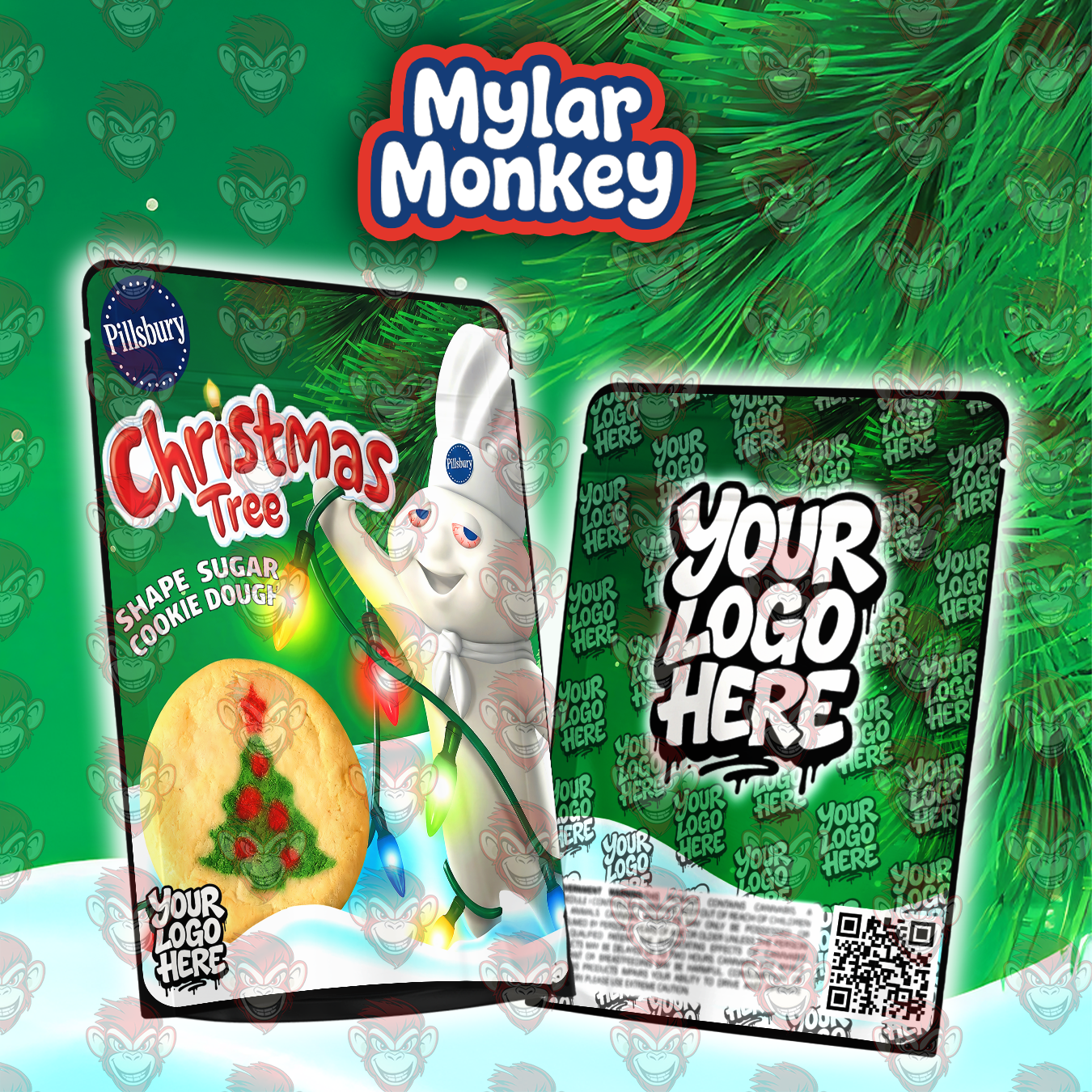 Christmas Tree Cookie Dough – Christmas Mylar Bag Design
