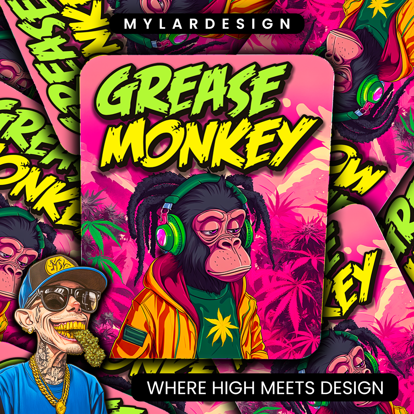 Grease Monkey – Mylar Bag Design
