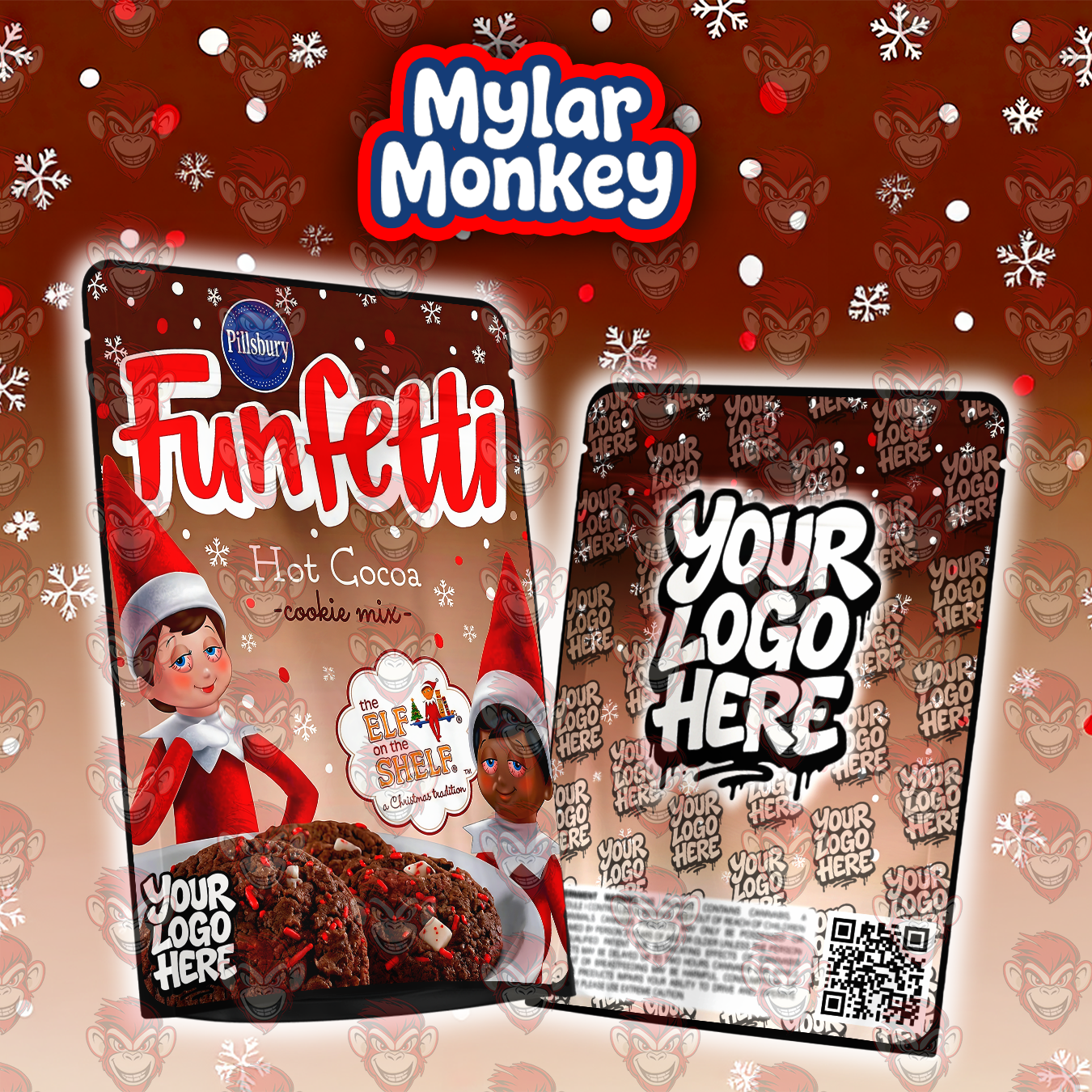 Funfetti Hot Cocoa – Christmas Mylar Bag Design